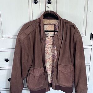Vintage G-III Global Identity Leather Bomber Jacket Brown Men’s Size L